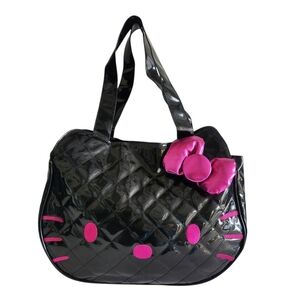 Loungefly X Sanrio Hello Kitty Black Patent Large Weekender Tote Bag